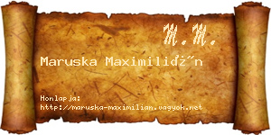 Maruska Maximilián névjegykártya